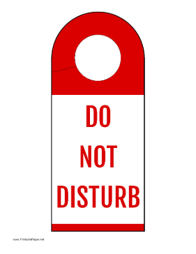 Door Hanger Do Not Disturb Paper