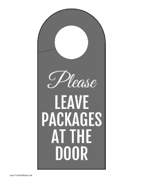 Door Hanger Leave Packages Paper