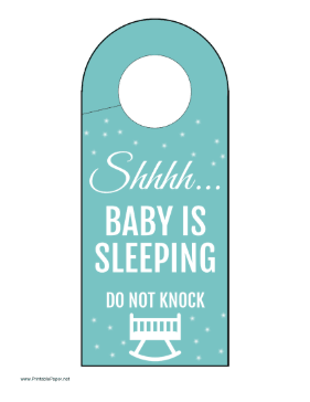 Door Hanger Sleeping Baby Paper