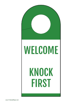 Door Hanger Welcome Paper