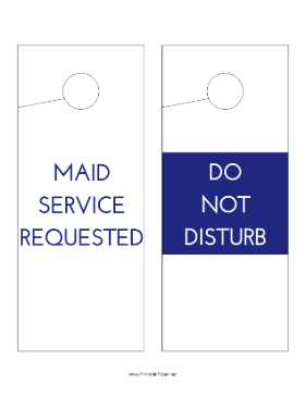 Door Hangers Housekeeping Paper