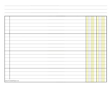 Finance Columnar Paper in Landscape Orientation, Wide-Spaced Lines, and 2 Columns Paper