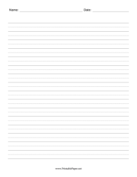 Printable Penmanship Paper With Name