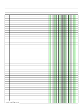 Columnar Paper with three columns on letter-sized paper in portrait orientation Paper