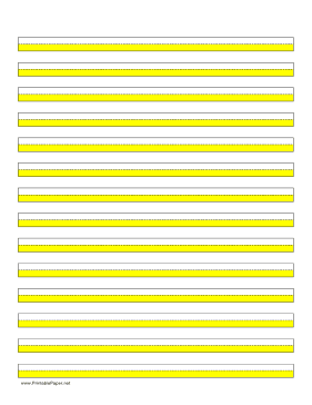 Printable Highlighter Paper - Yellow - 14 Lines