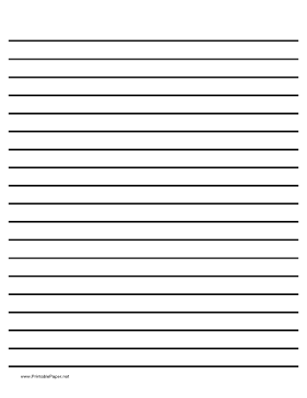 Printable Low Vision Writing Paper - 1/2 Inch
