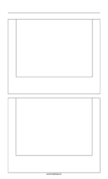 Storyboard with 1x2 grid of 4:3 (full screen) screens on legal paper Paper