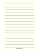 Lined Paper - Pale Yellow - Wide Black Lines - A4 paper