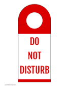 Door Hanger Do Not Disturb paper