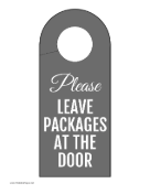 Door Hanger Leave Packages paper