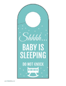 Door Hanger Sleeping Baby paper