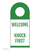 Door Hanger Welcome paper