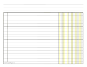 Finance Columnar Paper in Landscape Orientation, Wide-Spaced Lines, and 3 Columns paper