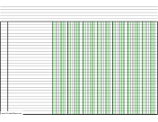 Columnar Paper with seven columns on A4-sized paper in landscape orientation paper